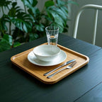 JOIKIT 3 Pack 12 Inch Bamboo Platter, Fine Polished Sqaure Wood Plates Bamboo Serving Tray for Holding Fruit, Bread, Cheese, Nut, Coffee, Tea, Plant Saucer