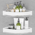 Aluminium Shower Corner Shelves - Rustproof Shower Caddy No Drilling Installation Shampoo Holder, White Shelves for Wall for Bathroom Storage,Holds 20LB