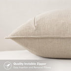 MIULEE Decorative Linen Lumbar Pillow Covers 12x20 Inch Natural Beige Boho Farmhouse Neutral Christmas Couch Throw Pillows for Bed Pack of 2 Accent Modern Pillowcase Sofa Livingroom Home Decor