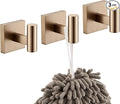 KOKOSIRI Robe Hooks for Wall Mount Bathroom Towel Hook, Coat Hooks Bath Storage Hardware 3 Pack Champagne Bronze Stainless Steel B1013CPG-P3