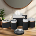6-Piece Bathroom Accessories Set – Soap Dispenser, Toothbrush Holder, Tumbler, Soap Dish, Cotton Swab Jar & Toilet Brush – Modern Bathroom Decor Set (Seiler)