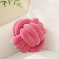 Sioloc Soft Knot Ball Pillows,Round Throw Pillow Cushion Home Decoration Plush Pillow,Throw Knotted Pillow Handmade Round Pillow（10.6inches,Rose red）