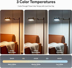 VONLUCE Dimmable LED Floor Lamp, 56" Floor Lamp for Living Room with Adjustable Height Swing Arms 3 Color Temperatures, Industrial Standing Pole Lamp for Bedroom Reading, Antique Brass