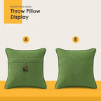 Outdoor Decorative Pillows with Coconut Button Pack of 4, 18" x 18" Outdoor Pillow Set for Couch Bed Throw Patio Sofa, Grass Green