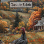 Fall Shower Curtains for Bathroom, Autumn Rustic Farmhouse Turkey Vintage Pumpkin Harvest Thanksgiving Day Fabric Shower Curtain Set, 72X72 Inch