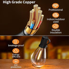 60FT Outdoor String Lights S11 LED Patio with 17 Plastic Bulbs(1 Spare),Waterproof Connectable Hanging Lights for Backyard Porch Balcony Party Decor