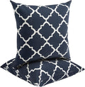 Outdoor Throw Pillows Water Resistant 18x18 inch,Decorative Throw Pillow with Insert Set of 2,Hidden Zipper Headrests for Patio Furniture Sofa Couch Chair (Blue Geometry)