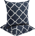 Outdoor Throw Pillows Water Resistant 18x18 inch,Decorative Throw Pillow with Insert Set of 2,Hidden Zipper Headrests for Patio Furniture Sofa Couch Chair (Blue Geometry)