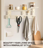 2025 new coat rack wall mount with shelf, shelf with hooks comstructed from premium carbon steel, wall with hooks for entryways, bedrooms, living rooms, bathrooms. (cream white, Small size)