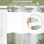 Muuyi Sage Green Watercolor Floral Shower Curtain,No Hook Shower Curtain,Polyester Shower Curtains with Snap in Fabric,Sheer Top Window for Bathroom Decor,Waterproof & Washable,72W x 75L Inch