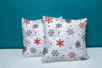 CAPSCEOLL 2PCS Red and White Bedroom Pillow Covers 20X20Inch Snowflake Abstract Big Ice Blizzard Celebration Christmas Gray Snow Sparkles Star Couch Pillow Covers for Bedroom Sofa Living Room