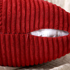 MIULEE Christmas Red Corduroy Pillow Covers Pack of 2 Boho Decorative Spliced Throw Pillow Covers Soft Solid Couch Pillowcases Cross Patchwork Cushion Covers for Living Room Bed Sofa 18x18 inch
