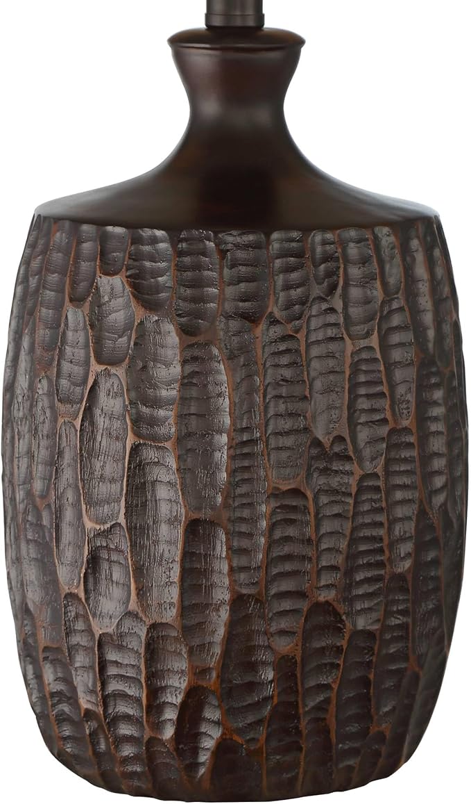 Franklin Iron Works Kelly 25 1/2" High Farmhouse Rustic Country Cottage 3-Way Table Lamp USB Cord Dimmer Brown Finish Single Mica Shade Living Room Charging Bedroom Bedside Nightstand (Colors May