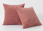 Kevin Textile Throw Pillow Covers Soft Corduroy Decorative Set of 2 Boho Striped Pillow Covers Pillowcases Valentines Day Farmhouse Home Decor for Couch Bed Sofa Living Room 18x18 Inch Blush Pink