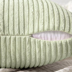 MIULEE Light Green Corduroy Pillow Covers Pack of 2 Boho Decorative Spliced Throw Pillow Covers Soft Solid Couch Pillowcases Cross Patchwork Textured Cushion Covers for Living Room Bed Sofa 18x18 inch
