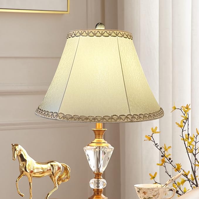 Tootoo Star Brown Large Drum Lamp Shade for Chandeliers Floor Light and Table Lamp,12x16x11" Spider,Fabric Natural Linen Hand Crafted (light yellow)