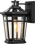 VIANIS Large Black Motion Sensor Outdoor Lights, Adjustable Sensing Range Exterior Lighting Fixtures, Aluminum Dusk to Dawn Outdoor Lighting Waterproof, Porch Lights Wall Mount for Garden,Front Door