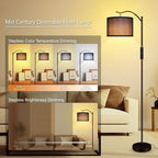BoostArea Floor Lamp for Living Room,Arc Floor Lamp with Remote Control,Stepless Dimmable Brightness & Colors Temperature 2700k-6500k,Modern Standing Lamp for Bedroom Study Room Office,Blue