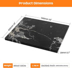 Black Marble Cutting Board For Kitchen, 16x20 Inch Large Marble Slab Pastry Board With Non-Slip Feet For Baking, Cheese, Charcuterie, Chocolate