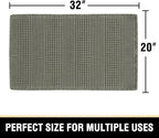 H.VERSAILTEX Upgraded Waffle Bath Mat Super Absorbent Non Slip Bath Rugs for Beside Tub, 20" x 32", Smokey Olive