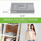 Bathtub Caddy Tray for Tub,Foldable Bath Table Trays,Bamboo Shelf with Book and Wine Glass Holder,Bathroom Accessories Suitable for Luxury Spa or Reading,Gray