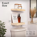 BAOBAB WORKSHOP Solid Wood Floating Shelves for Wall 12 Inch Wide, Small Wooden Shelf Bathroom, Light Oak Floating Shelves for Room Wall Mounted Kitchen Farmhouse, Natural Wood, 12W × 6.7D, Set of 2