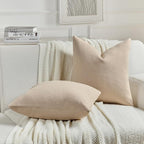 FUTEI Dusky Pink Chenille Decorative Throw Pillow Covers 12x20 Inch Set of 2,Soft Cozy Faux Linen Textured Lumbar Pillow Cases,Farmhouse Home Decor for Couch Living Room