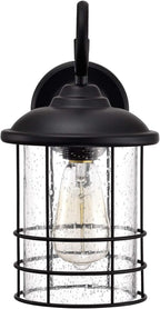 MICSIU 12 Inch Outdoor Wall Lantern 2 Pack, Textured Black Exterior Wall Sconce with Clear Seedy Glass, Waterproof Outside Porch Lights for House, Entryway, Home, Patio, Garage, Doorway