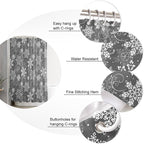 Vandarllin Christmas Shower Curtain, Grey White Snowflakes Pattern Shower Curtains Set with Hooks, Winter Waterproof Fabric Bathroom Curtains Decor Home Accessories, 60 X 72 Inch Long