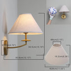 PERMO Vintage Wall Sconce Classic Sconces wiht Linen Fabric Shade Antique Gold Wall Sconces Hardwired Indoor Wall Lights for Living Room Bathroom Bedroom Hallway