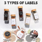 DWTS DANWEITESI 36 Pcs Glass Spice Jars - 4oz With Bamboo Lids, Empty Bottles With Labels, Kitchen Spice Jars With Shaker Lids