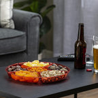 Plasticpro 6 Sectional Round Plastic Serving Tray/Platter (4, Red)