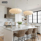 Large 23.6 inch Lantern Pendant Light, White Imitation Silk Lampshade, Bubble Pendant Light, Hanging Lamp Simple Chandelier for Living Dinning Room Kitchen Island Bedroom Restaurant Cafe