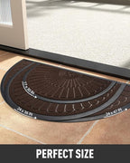 tchdio Door Mat Outdoor Indoor Entrance Doormat-Semicircular Durable Rubber Non Slip Front Door Mat for Outside Inside Entry Entryway Dirt Trapper WelcomeMat for Muddy Paws and Shoes-Brown 17”x30”