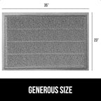 GORILLA GRIP Dirt Grabber Mesh Doormat, Low-Profile, Stain and Fade Resistant Heavy Duty Quick Dry Striped Doormats, Mats for Indoor or Outdoor Entry, Shoe Scraper, Garage Entrance Mat, 35x23, Gray