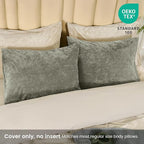 PHF Truly Velvet Pillowcases King Size, No Insert, 2 Pack Ultra Soft Breathable Pillow Shams Covers with Envelope Closure, 20" X 36" Luxury Cozy Warm Fuzzy Flannel Pillow Cases, Smokey Olive