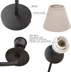 Phansthy Hardwired Wall Sconce Light Set of 2, Linen Fabric Shade Indoor Wall Lamps, Wall Decor Lightings Set of Two for Living Room, Bedroom, Hallway, Vanity Mirror (Black 2 Pack)