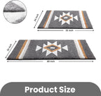 Boho Bathroom Rugs Grey Bath Mat Non Slip Soft Absorbent Bath Rug, Western Geometric Luxury Plush Floor Mat for Farmhouse Bathroom Shower Kitchen Modern Decor, 24x36