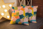 CAPSCEOLL Yellow Throw Pillow Covers Abstract Geometric Contemporary Oil Painting Orange Beige 20X20 Inch Set of 2 Soft Pillow Covers for Bedroom Sofa Living Room Car Washable Pillow Covers