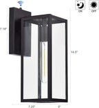 MICSIU Dusk to Dawn Outdoor Wall Sconce 2 Pack, 14.5 Inch Black Exterior Wall Mount Light Fixtures, Farmhouse Outside Lights for House, Garage, Porch, Patio, Yard, Hallway