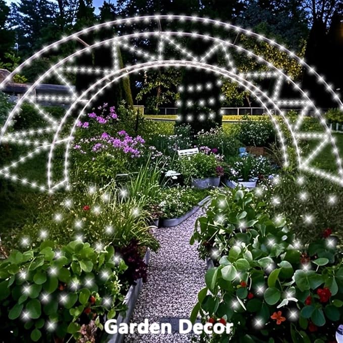 QITONG 4 Pack White Solar Fairy Lights, Each 33ft 100 LED String Light Outdoor Waterproof, 8 Modes Silver Wire Christmas Twinkle Lights