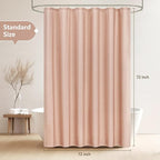 Blush Pink Faux Linen Textured Shower Curtain Water-Resistant, Heavyweight Fabric Shower Curtain Washable, 72 x 72 Inch Dusty Rose Pastel Classy Shower Curtains for Girly Bathroom