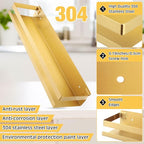 Lallisa 2 Pieces Stainless Steel Shelf Bathroom Shower Floating Shelves Wall Mounted Shower Caddy Basket Shelf Storage Organizer Shelves for Bathroom, Kitchen, Living Room (15.75 Inch/ 40 cm,Gold)