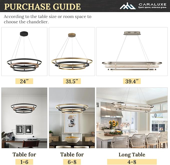 3 Ring LED Chandelier Nickel Rectangular Chandeliers 39in Wood Pirinted Oval Dining Room Chandeliers Over Table Dimmable Weathered Wood Rectangle Chandelier Light for Kitchen Island Study Room