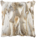 Rabbit Hide Skin Fur Pillowcase Throw Decorative for Living Room,Beds Cushion Cover Fur Pillow Case Cushion Cover (Yellow 50×50cm（20in×20in）