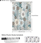 Floral Shower Curtain Rustic Various Floral Plant Curtain for Bathroom Tropical Botanical Farmhouse Waterproof Decor Shower Curtain with Hooks 48x72Inch
