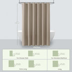 Inhousolu Fabric Shower Curtain Waffle Weave, 230 GSM Heavy Duty, Weighted Hem, 8 Metal Hooks, Water Repellent, Machine Washable, Hotel Spa Luxury Bath Curtain Set, 36 x 72 Inch, Beige