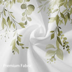 Eucalyptus Shower Curtain, Beige Watercolor Leaves with Floral Botanical Bathroom Decor, Waterproof Fabric Bath Curtain Set with Hooks, 72x84 Inches