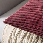 MIULEE Winter Pack of 2 Corduroy Pillow Covers 12 x 20 Inch Lumbar Christmas Throw Pillow Covers Burgundy Pillowcases for Sofa Bedroom Couch