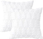 OTOSTAR Set of 2 Xmas Soft Plush Short Wool Velvet Decorative Throw Pillow Covers Square Luxury Style Cushion Case Pillow Shell for Sofa Bedroom Christmas Tree White, 24x24 Inch
